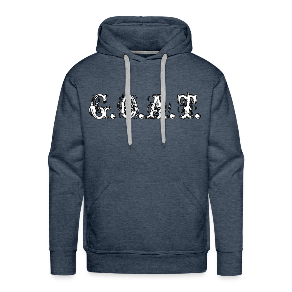 GOAT Hoodie | Premium Mens Graphic Sweatshirt - heather denim