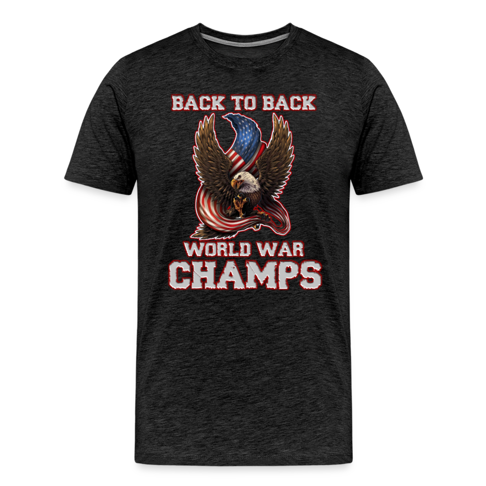 Back To Back World War Champs Shirt | Premium Mens Graphic Tee - charcoal grey