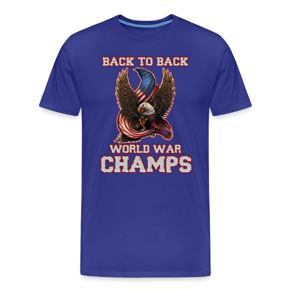 Back To Back World War Champs Shirt | Premium Mens Graphic Tee - royal blue