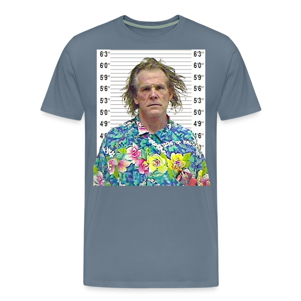 Nick Nolte Mugshot Shirt | Premium Mens Graphic Tee - steel blue