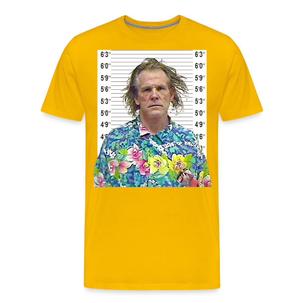 Nick Nolte Mugshot Shirt | Premium Mens Graphic Tee - sun yellow