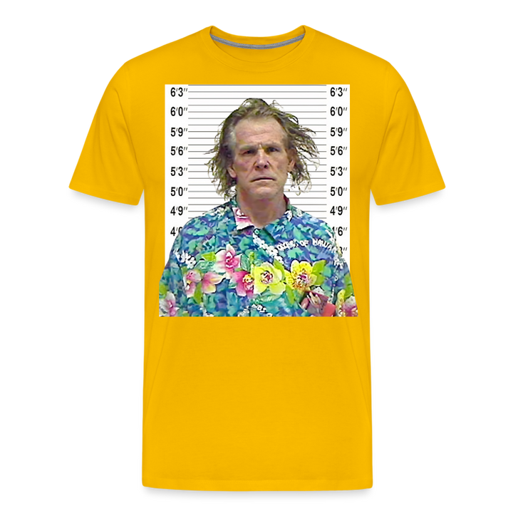 Nick Nolte Mugshot Shirt | Premium Mens Graphic Tee - sun yellow