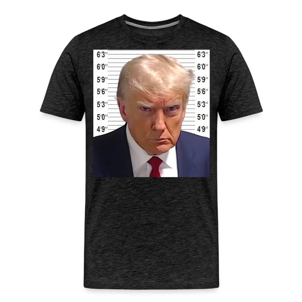 Trump Mugshot Shirt | Premium Mens Graphic Tee - charcoal grey