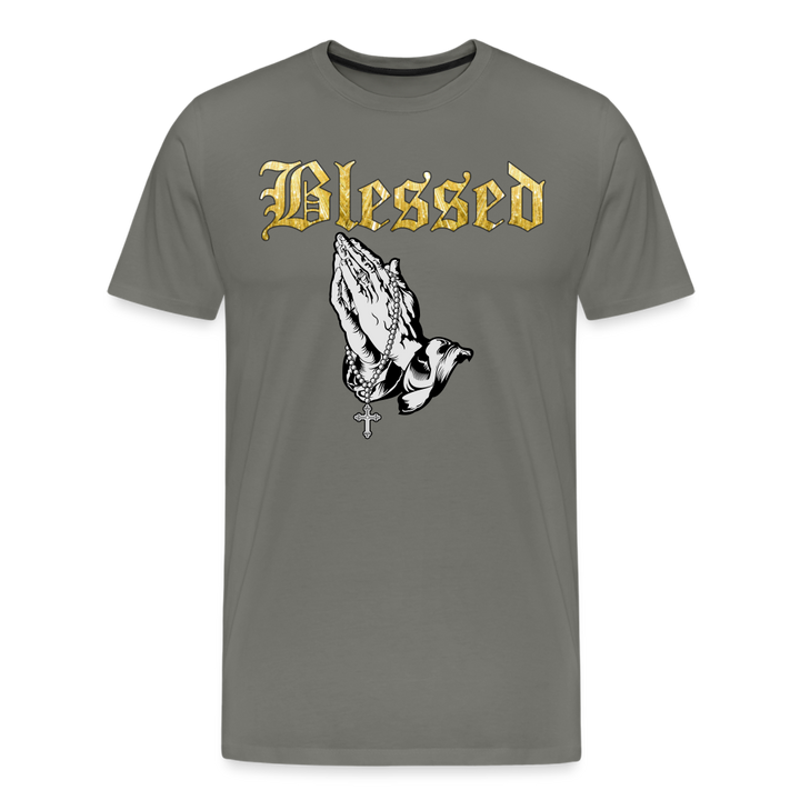 Blessed Shirt | Premium Mens Graphic Tee - asphalt gray