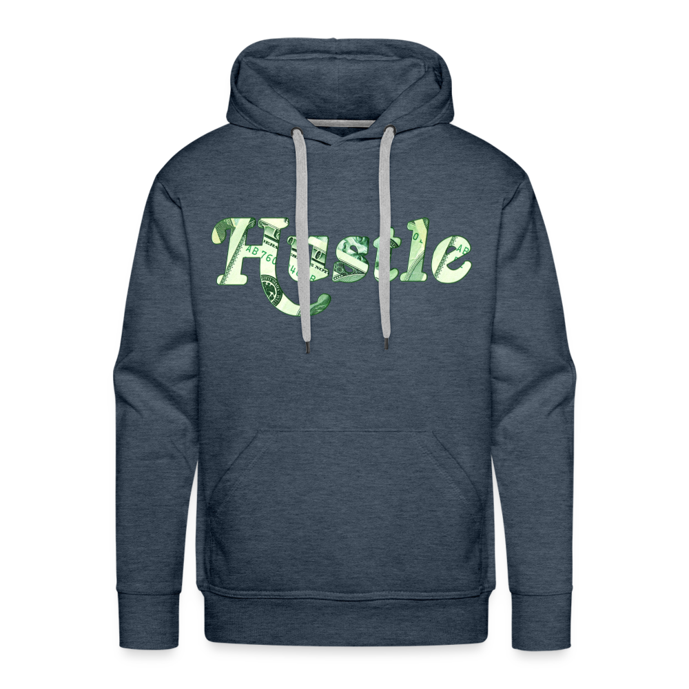 Hustle Hoodie | Premium Mens Graphic Sweatshirt - heather denim