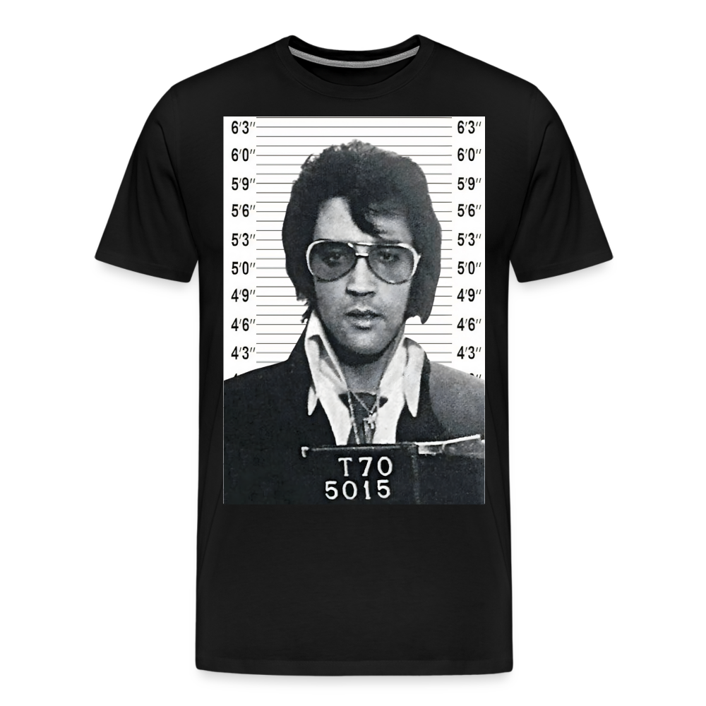 Elvis Mugshot Shirt | Premium Mens Graphic Tee - black