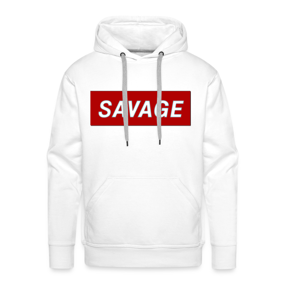 Savage Hoodie | Premium Mens Graphic Sweatshirt - white