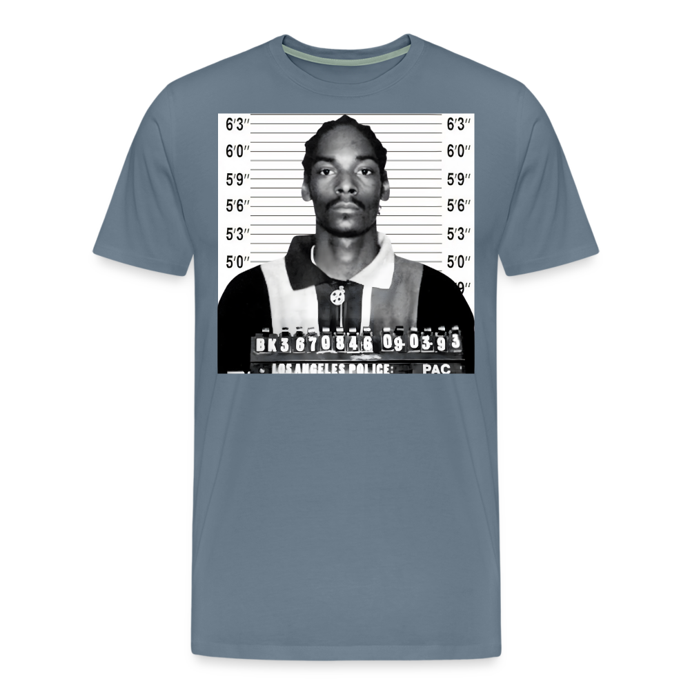 Snoop Dogg Mugshot Shirt | Premium Mens Graphic Tee - steel blue