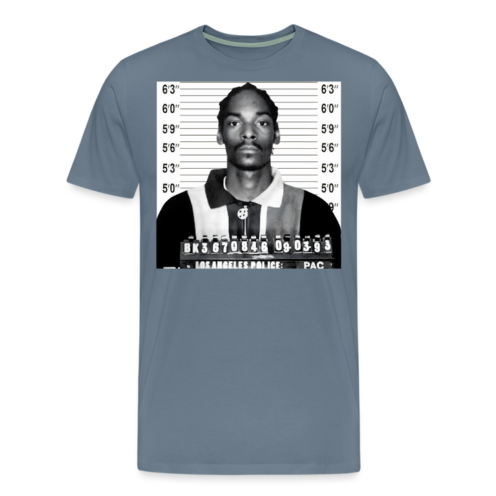 Snoop Dogg Mugshot Shirt | Premium Mens Graphic Tee - steel blue