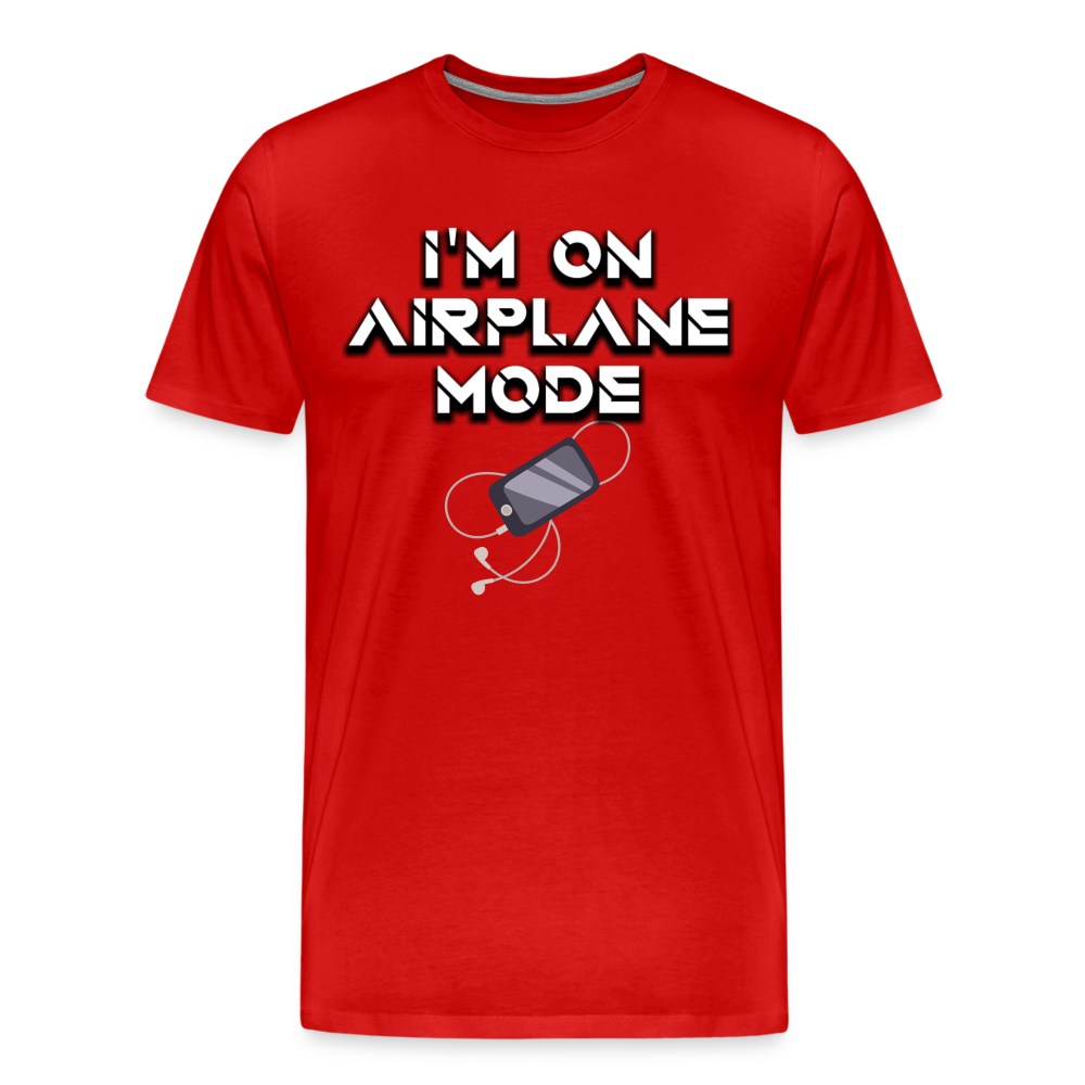 Airplane Mode Shirt | Premium Mens Graphic Tee - red