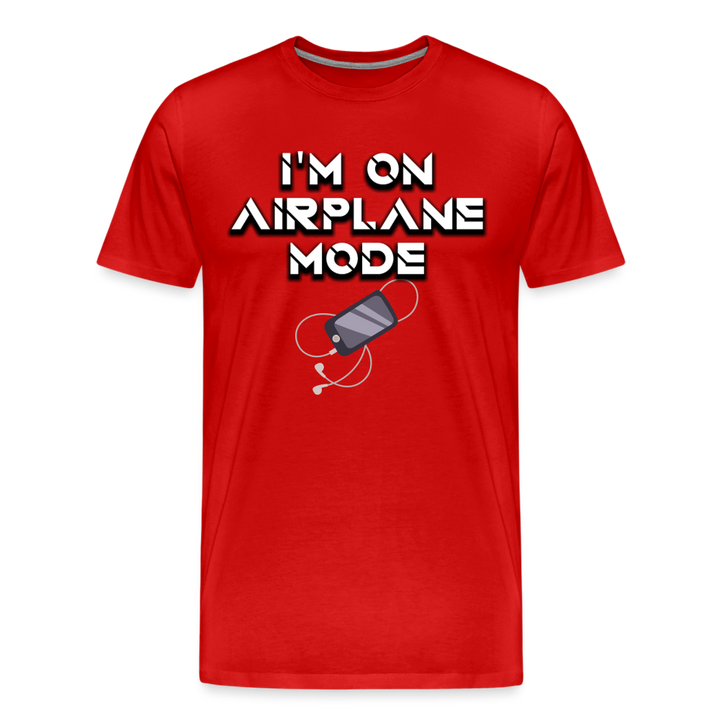 Airplane Mode Shirt | Premium Mens Graphic Tee - red