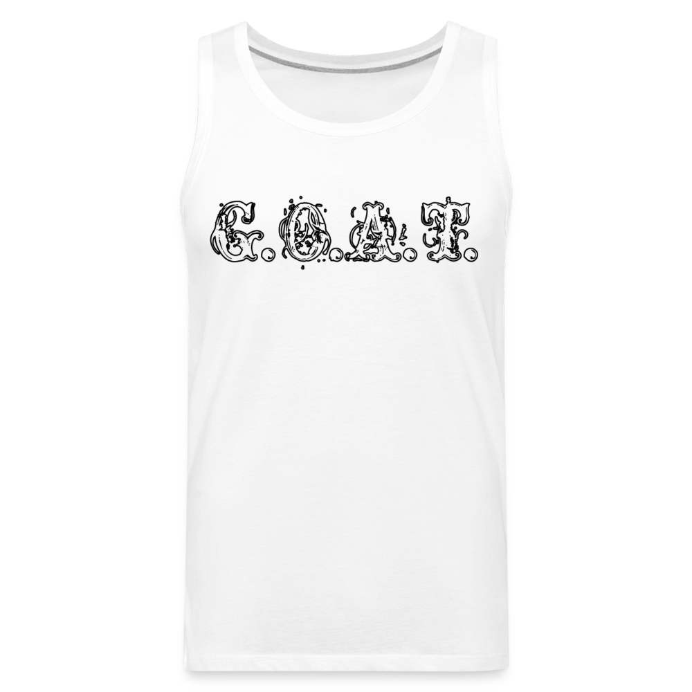 GOAT Tank | Premium Mens Graphic Muscle Shirt - white