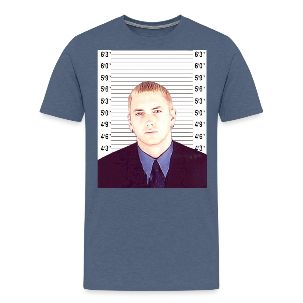 Eminem Mugshot Shirt | Premium Mens Graphic Tee - heather blue