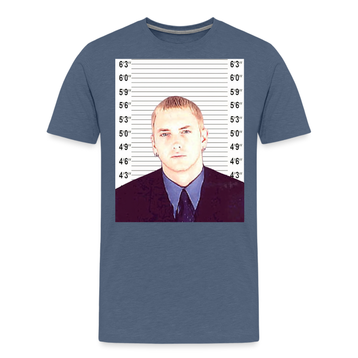 Eminem Mugshot Shirt | Premium Mens Graphic Tee - heather blue