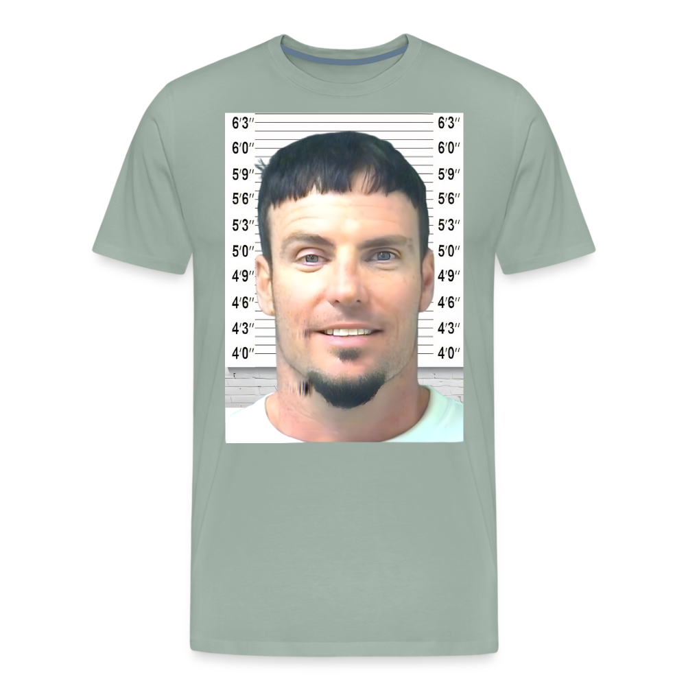 Vanilla Ice Mugshot Shirt | Premium Mens Graphic Tee - steel green