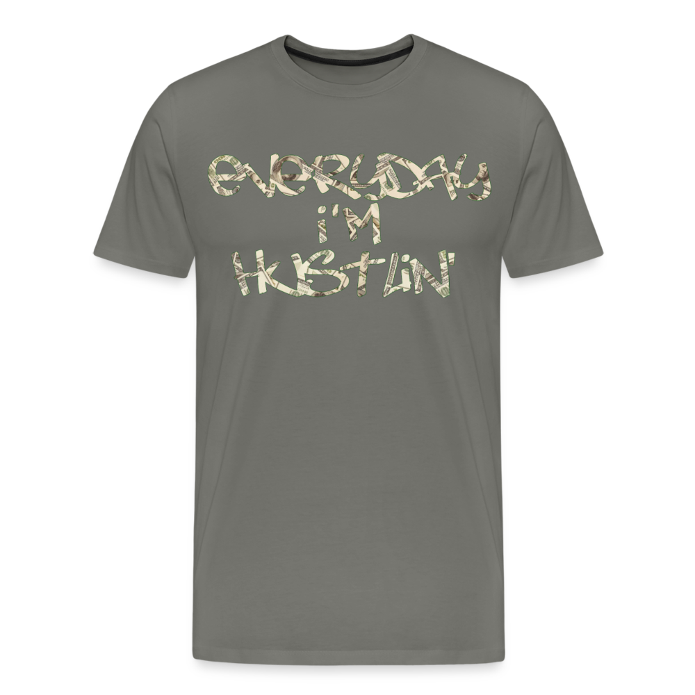 Everyday I'm Hustlin Shirt | Premium Mens Graphic Tee - asphalt gray