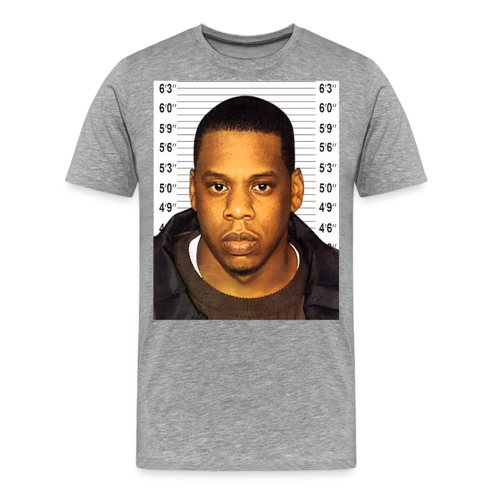 Jay-Z Mugshot Shirt | Premium Mens Graphic Tee - heather gray