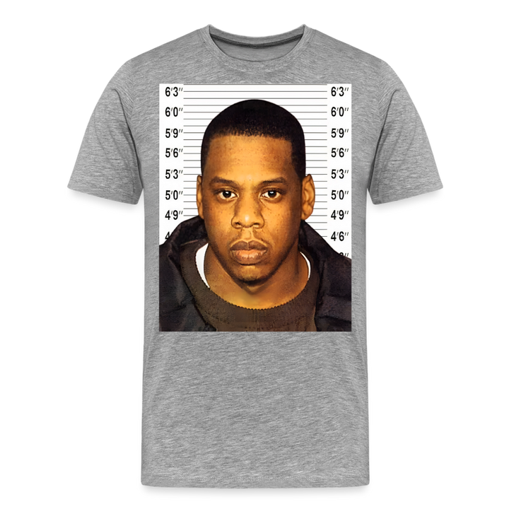 Jay-Z Mugshot Shirt | Premium Mens Graphic Tee - heather gray