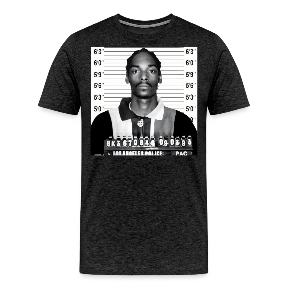 Snoop Dogg Mugshot Shirt | Premium Mens Graphic Tee - charcoal grey