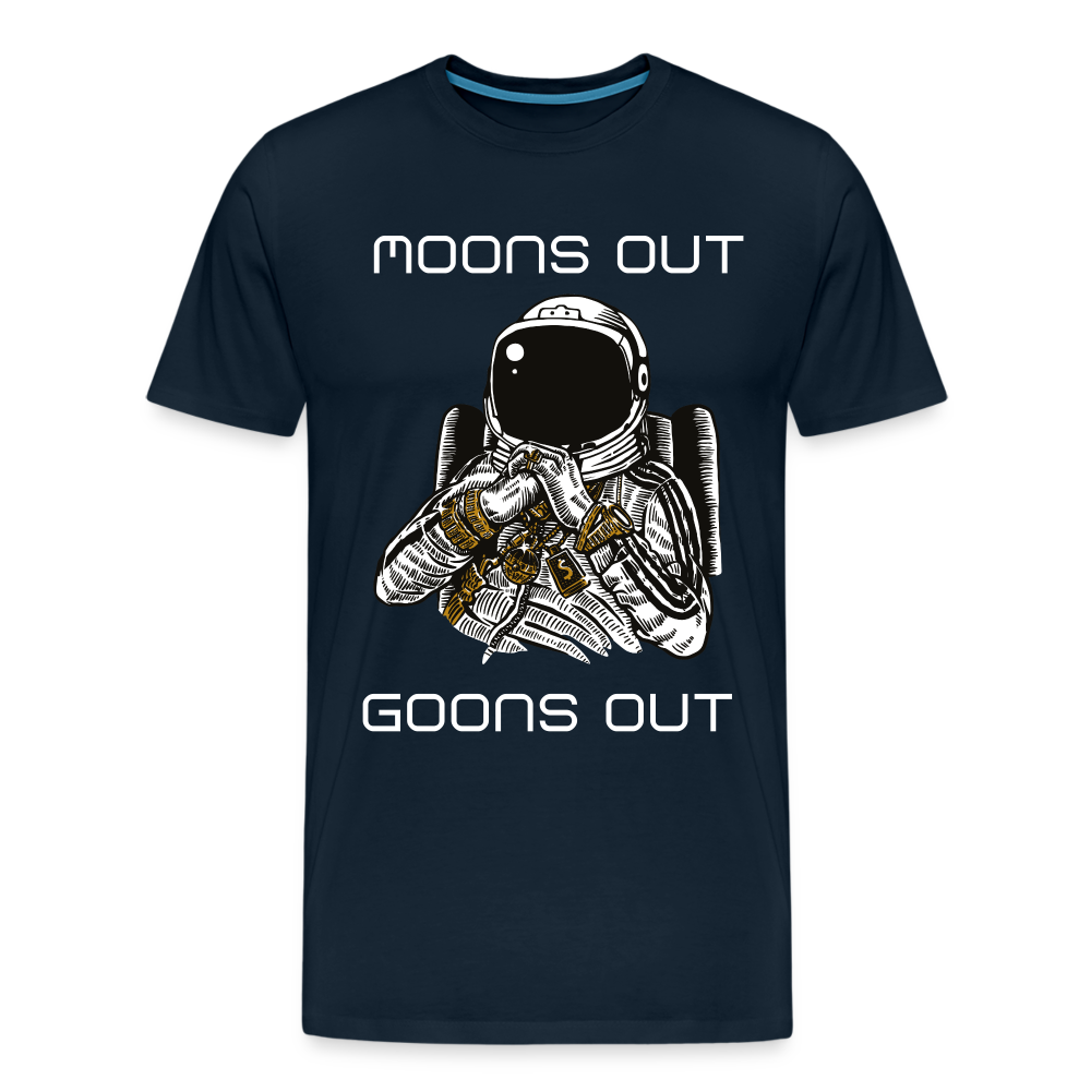 Moons Out Goons Out Shirt | Premium Mens Graphic Tee - deep navy