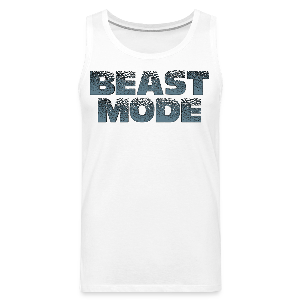 Beast Mode Tank | Premium Mens Graphic Muscle Shirt - white