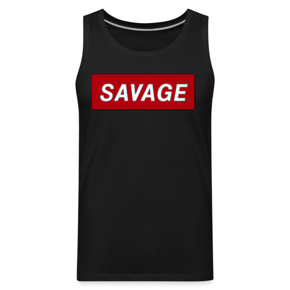 Savage Tank | Premium Mens Graphic Muscle Shirt - black