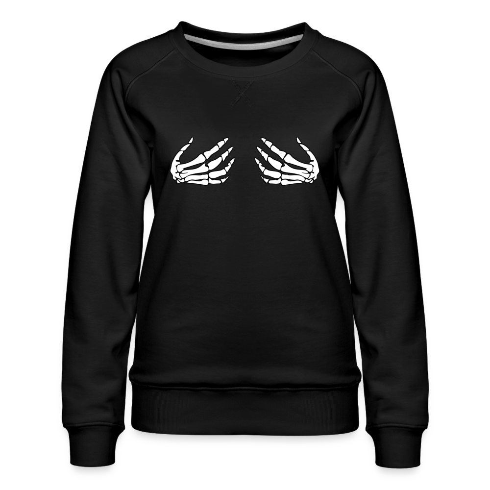 Skeleton Hands Sweatshirt | Premium Womens Graphic Sweatshirt - black