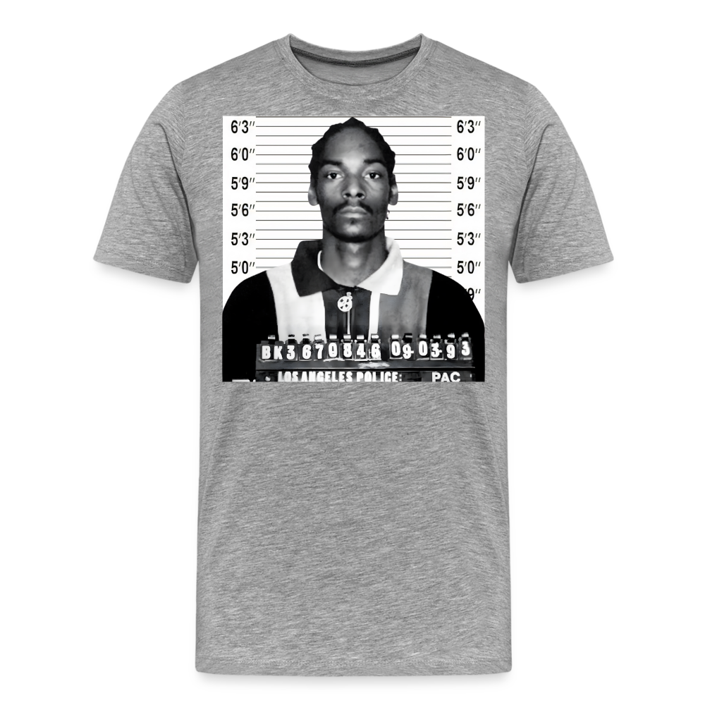 Snoop Dogg Mugshot Shirt | Premium Mens Graphic Tee - heather gray