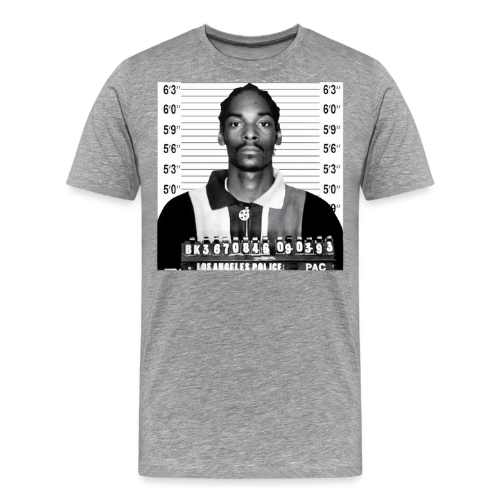 Snoop Dogg Mugshot Shirt | Premium Mens Graphic Tee - heather gray