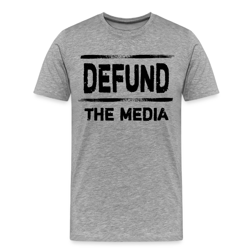 Defund The Media Shirt | Premium Mens Graphic Tee - heather gray