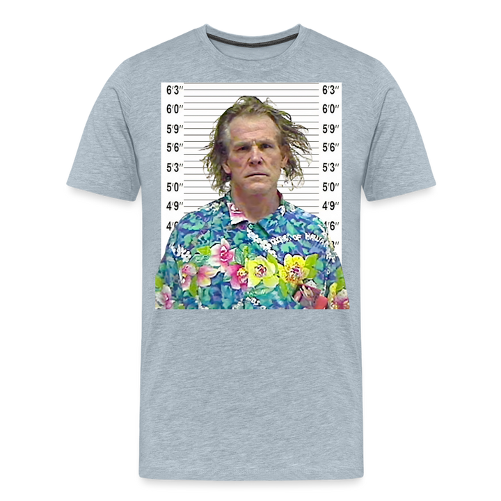 Nick Nolte Mugshot Shirt | Premium Mens Graphic Tee - heather ice blue