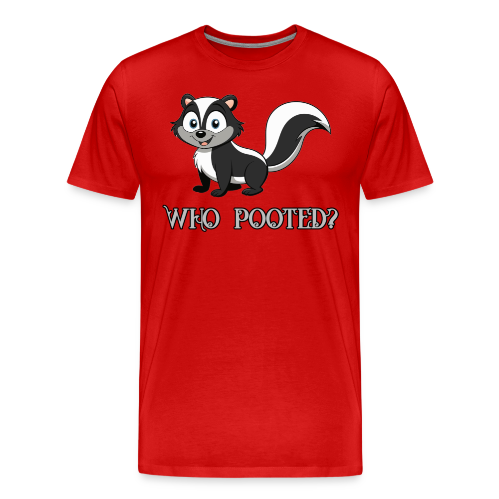 Who Pooted Shirt | Premium Mens Graphic Tee - red