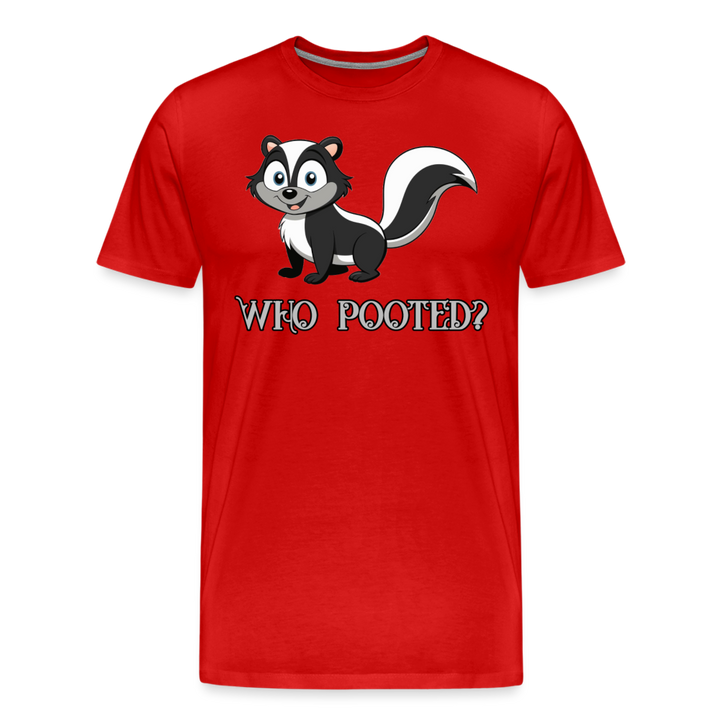 Who Pooted Shirt | Premium Mens Graphic Tee - red