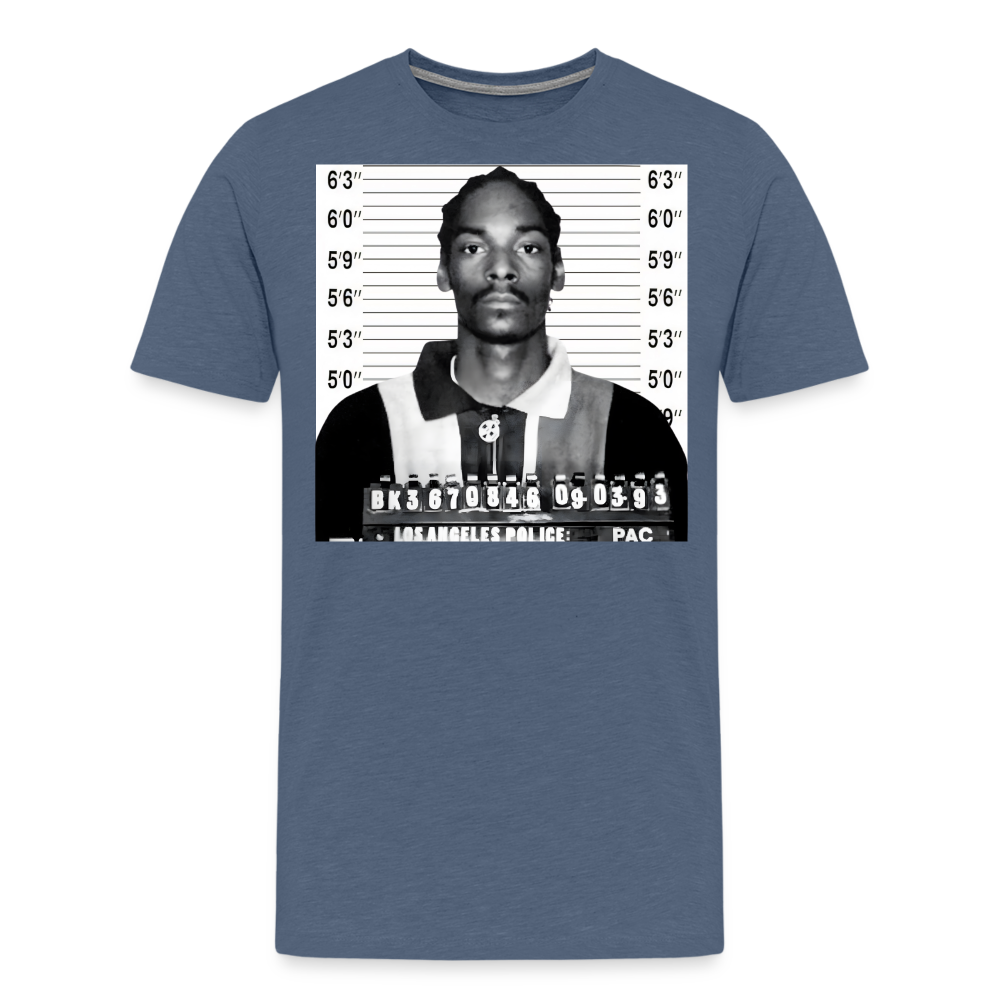 Snoop Dogg Mugshot Shirt | Premium Mens Graphic Tee - heather blue