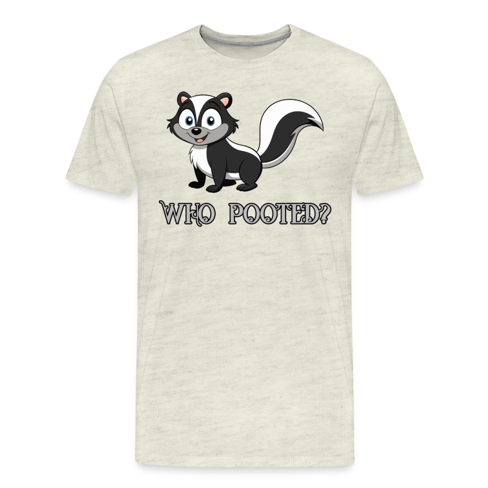 Who Pooted Shirt | Premium Mens Graphic Tee - heather oatmeal