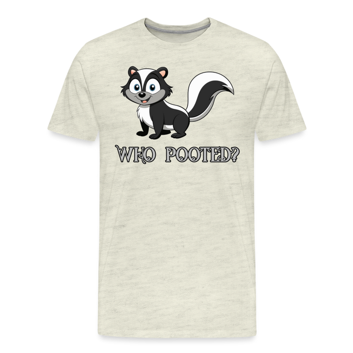 Who Pooted Shirt | Premium Mens Graphic Tee - heather oatmeal