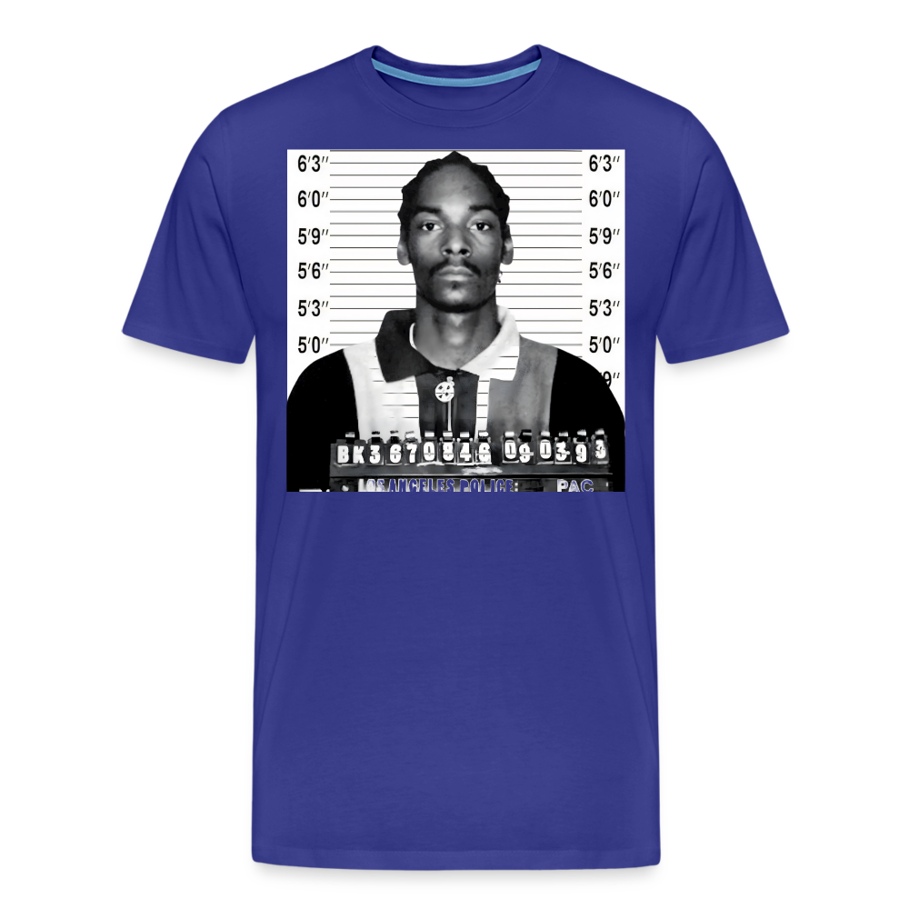 Snoop Dogg Mugshot Shirt | Premium Mens Graphic Tee - royal blue