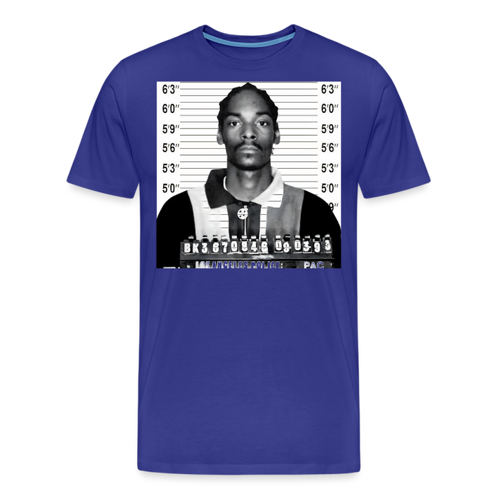 Snoop Dogg Mugshot Shirt | Premium Mens Graphic Tee - royal blue
