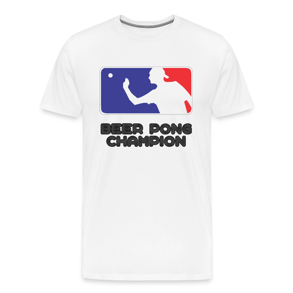 Beer Pong Champion Shirt | Premium Mens Graphic Tee - white