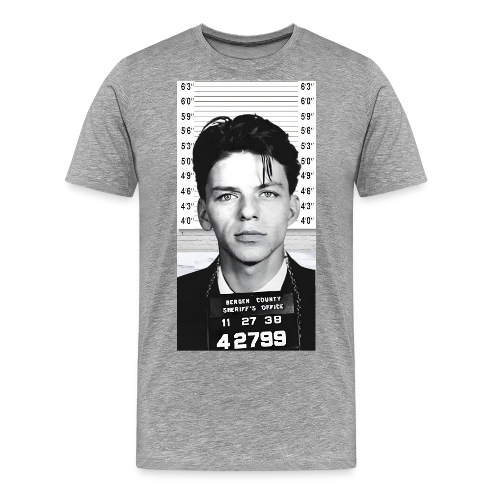 Frank Sinatra Mugshot | Premium Mens Graphic Tee - heather gray