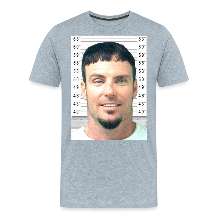 Vanilla Ice Mugshot Shirt | Premium Mens Graphic Tee - heather ice blue
