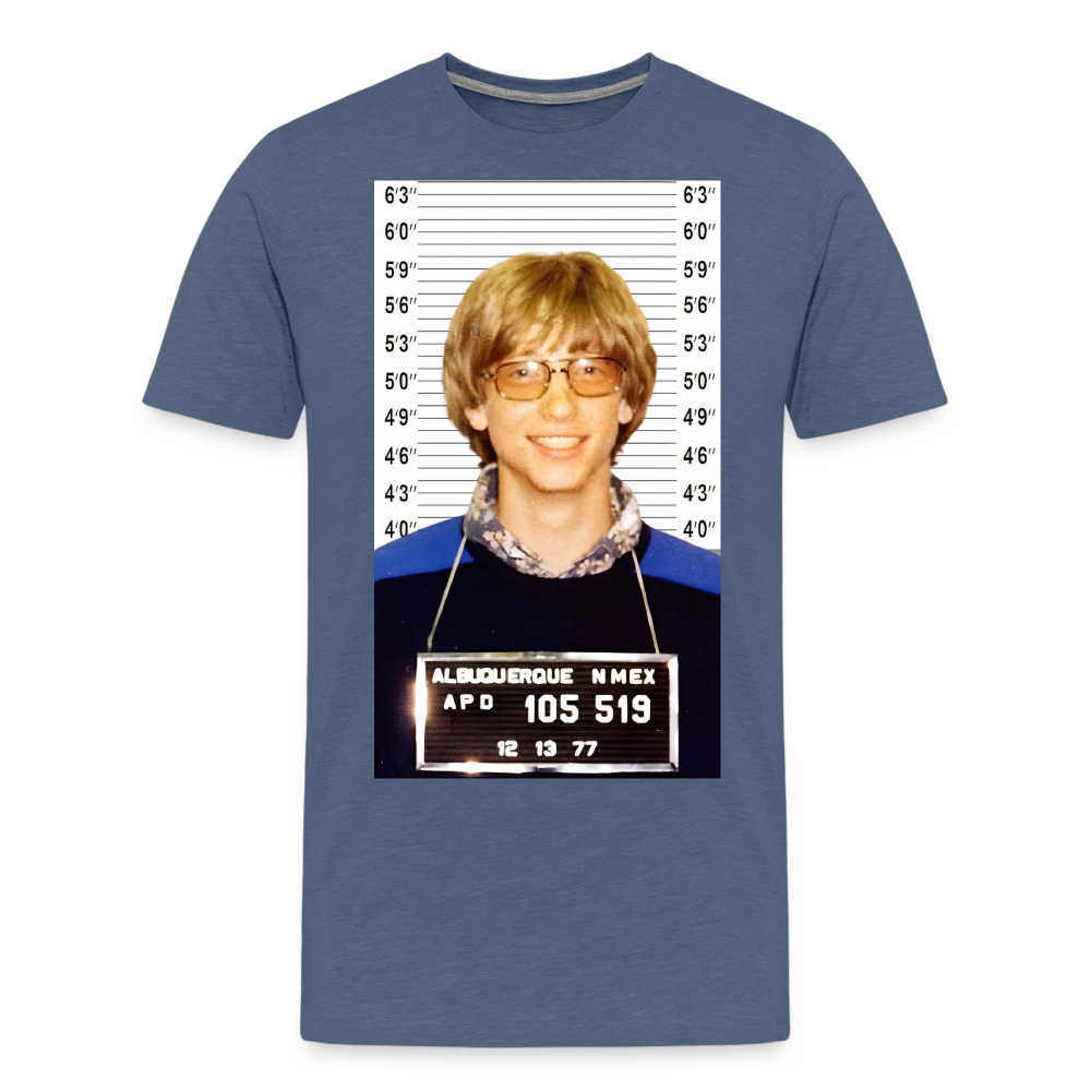 Bill Gates Mugshot Shirt | Premium Mens Graphic Tee - heather blue