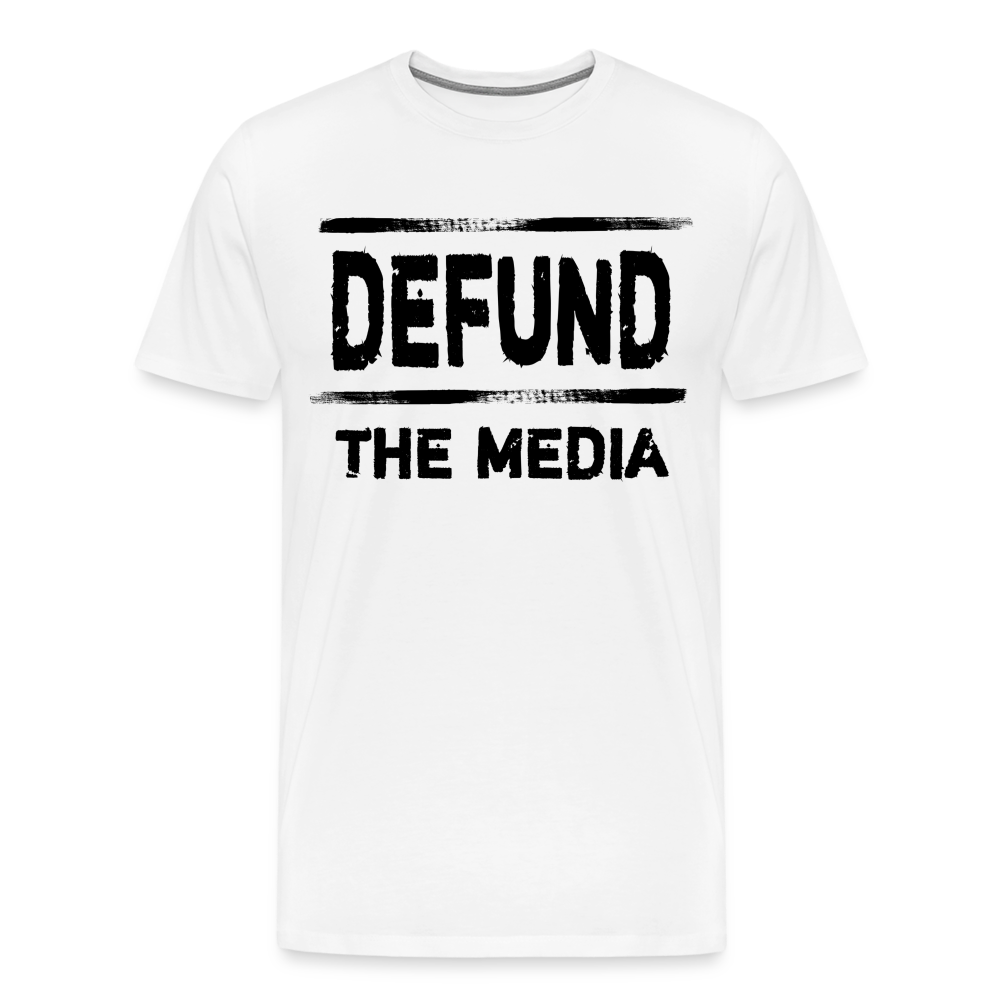 Defund The Media Shirt | Premium Mens Graphic Tee - white