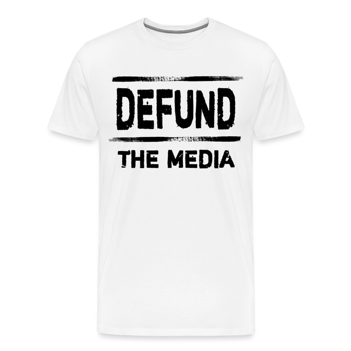 Defund The Media Shirt | Premium Mens Graphic Tee - white