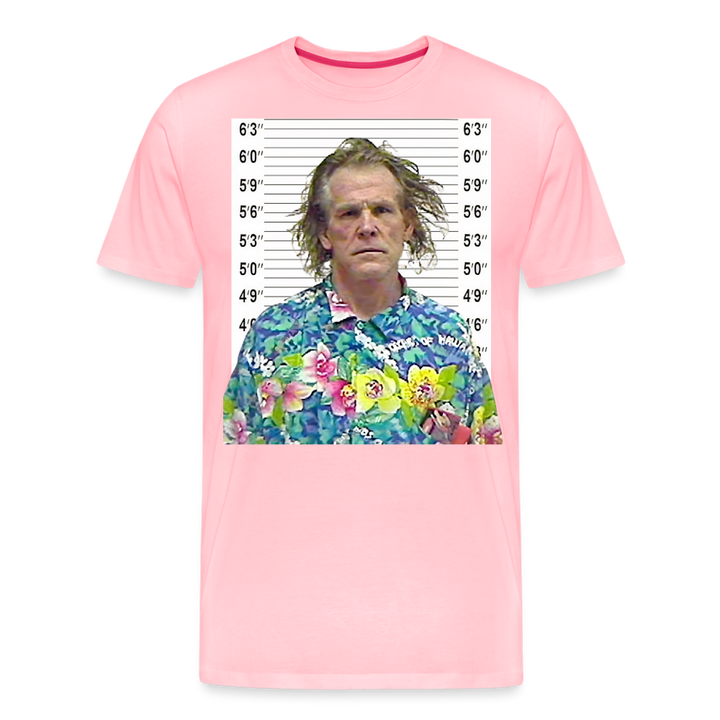 Nick Nolte Mugshot Shirt | Premium Mens Graphic Tee - pink