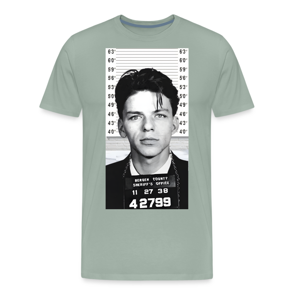 Frank Sinatra Mugshot | Premium Mens Graphic Tee - steel green