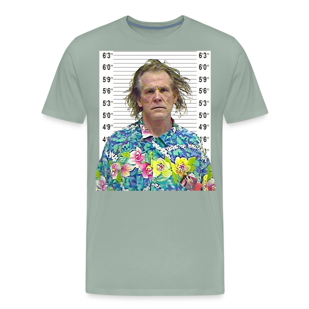 Nick Nolte Mugshot Shirt | Premium Mens Graphic Tee - steel green