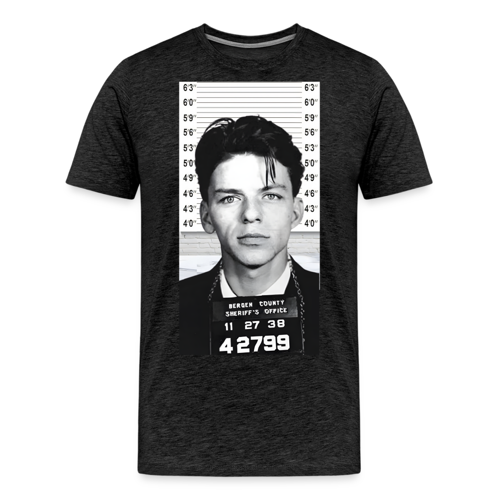 Frank Sinatra Mugshot | Premium Mens Graphic Tee - charcoal grey