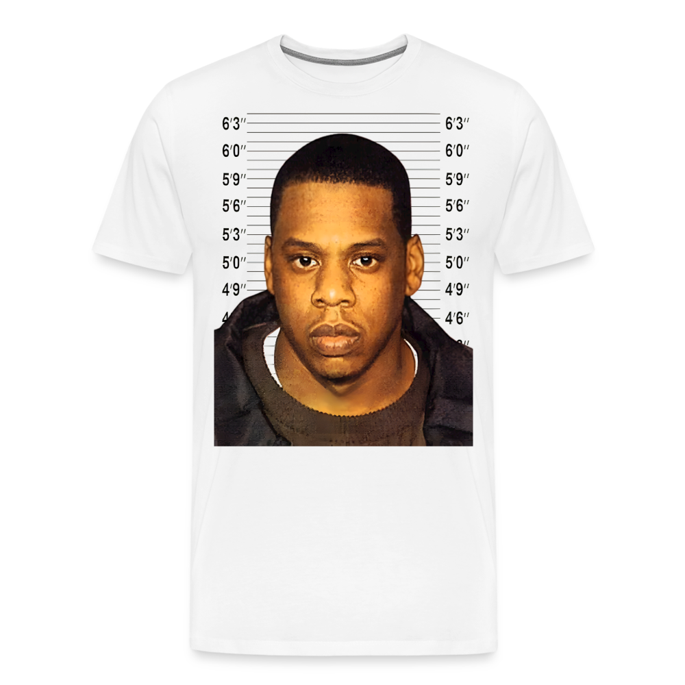 Jay-Z Mugshot Shirt | Premium Mens Graphic Tee - white