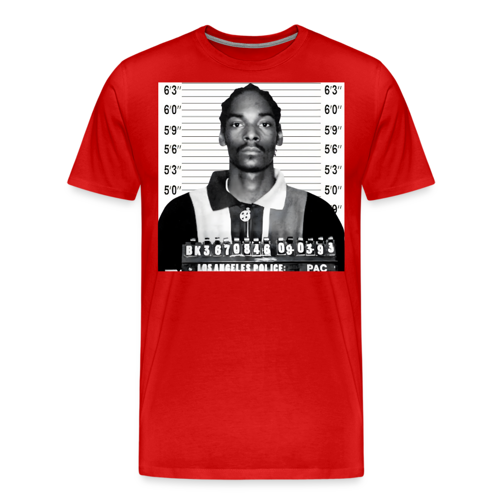 Snoop Dogg Mugshot Shirt | Premium Mens Graphic Tee - red